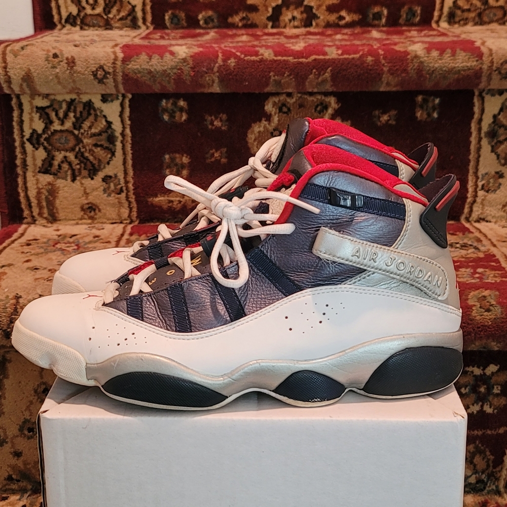 2008 NIKE AIR JORDAN 6 RINGS White Varsity Red Midnight - Picture 5 of 11